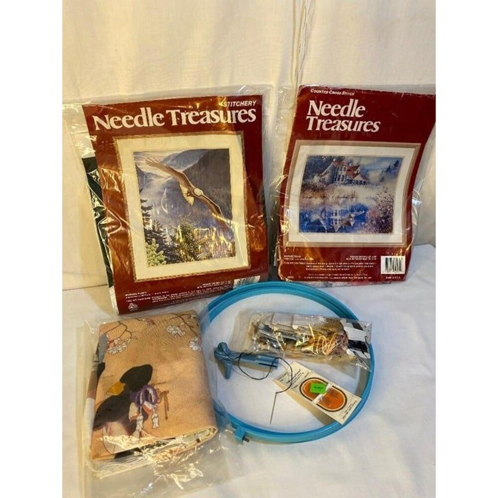 Needle Treasures Embroidery Morning Flight & Reflections + 1 more & Extra Items